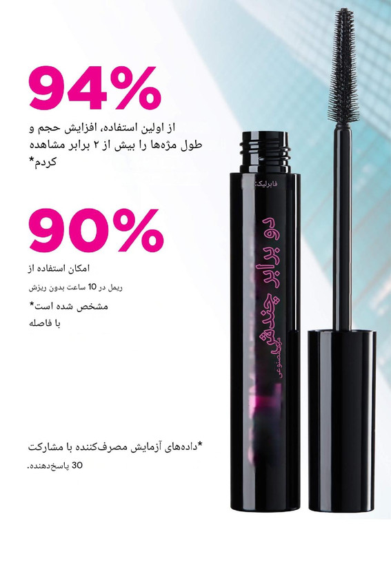ریمل 2xL multilashes فابرلیک روسیه بلند کننده عالی و حجم دهنده مژه