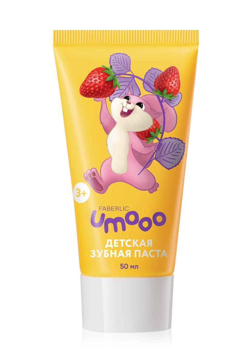 خمیردندان کودک umooo فابرلیک با طعم توت فرنگی